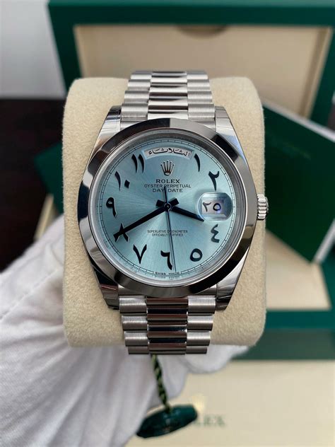 rolex day-date platinum arabic dial price